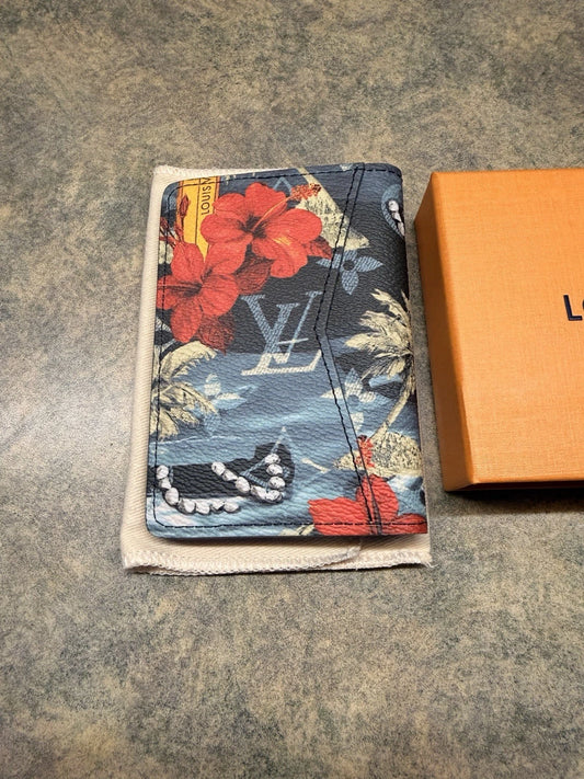 NEW Louis Vuitton Pocket Organizer Monogram Surfin’ Blue Bifold Wallet M83498