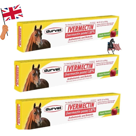 3-Pack Horse Paste Apples Flavored 6.08 g 1.87% Horse Dewormer in uk