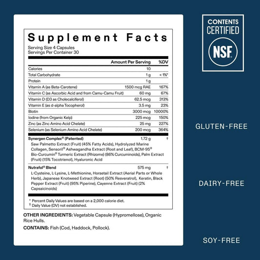 NUTRAFOL Men’s AUTHENTIC Hair Growth 1 Bottle 120 Pills 1 month supply