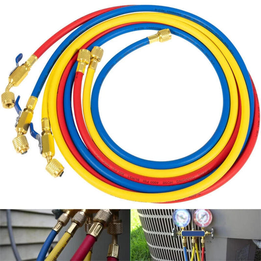 29986 Plus II 1/4" Heavy-Duty Refrigerant Charging Hose with Compact Ball Valve