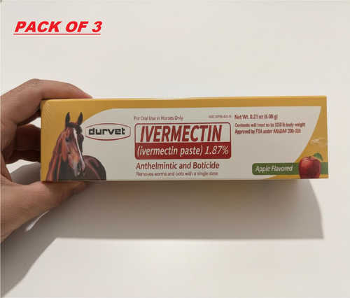 3-Pack Horse Paste Apples Flavored 6.08 g 1.87% Horse Dewormer in uk