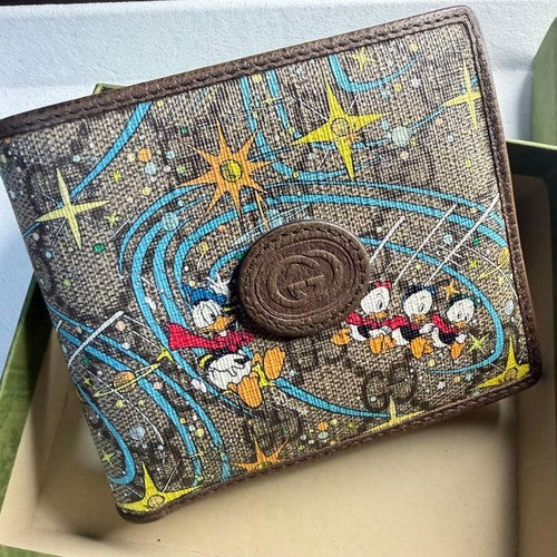 Gucci GG Supreme Disney Collaboration Donald Duck Folding Wallet