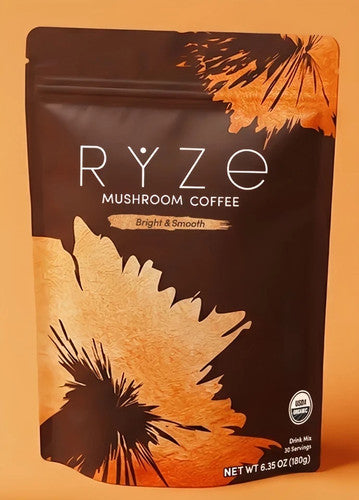 1Pack Organic Rýze Mushroom Coffee 30 Servings Instant Coffee